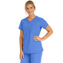 Medline Berkeley ave Women's Stretch Fabric Tunic Scrub Top with Pockets - Berkeley ave Women's Tunic Scrub Top with 3 Pockets, Size XXS, Ceil Blue - 5582CBLXXS