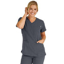 Medline Berkeley ave Women's Stretch Fabric Tunic Scrub Top with Pockets - Berkeley ave Women's Tunic Scrub Top with 3 Pockets, Size XS, Charcoal - 5582CHRXS