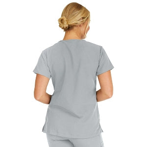 Medline Berkeley ave Women's Stretch Fabric Tunic Scrub Top with Pockets - Berkeley ave Women's Tunic Scrub Top with 3 Pockets, Size XXS, Light Gray - 5582GRYXXS