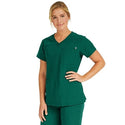 Medline Berkeley ave Women's Stretch Fabric Tunic Scrub Top with Pockets - Berkeley ave Women's Tunic Scrub Top with 3 Pockets, Size M, Hunter Green - 5582HTRM