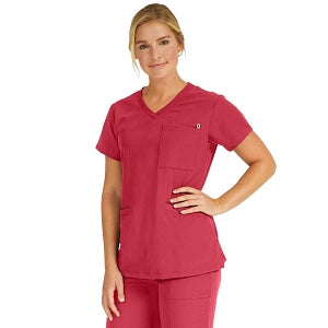 Medline Berkeley ave Women's Stretch Fabric Tunic Scrub Top with Pockets - Berkeley ave Women's Tunic Scrub Top with 3 Pockets, Size 2XL, Pink - 5582PNKXXL