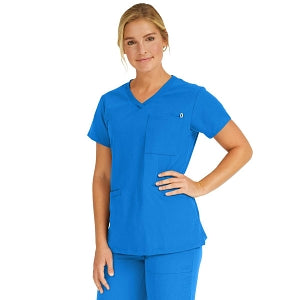 Medline Berkeley ave Women's Stretch Fabric Tunic Scrub Top with Pockets - Berkeley ave Women's Tunic Scrub Top with 3 Pockets, Size XL, Royal Blue - 5582RYLXL