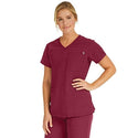 Medline Berkeley ave Women's Stretch Fabric Tunic Scrub Top with Pockets - Berkeley ave Women's Tunic Scrub Top with 3 Pockets, Size 3XL, Wine - 5582WNEXXXL