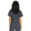 Medline Park Ave Women's Stretch Fabric Mock Wrap Scrub Top with Pockets - Park ave Women's Mock Wrap Scrub Top with 2 Pockets, Size S, Charcoal - 5587CHRS