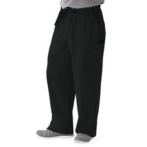 Medline Illinois Avenue Men's Athletic Cargo Scrub Pants with 7 Pockets - Illinois ave Men's Athletic Cargo Scrub Pants with 7 Pockets, Size M Tall Inseam, Black - 5800BLKMT