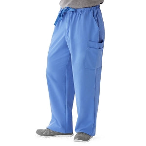 Medline Illinois Avenue Men's Athletic Cargo Scrub Pants with 7 Pockets - Illinois ave Men's Athletic Cargo Scrub Pants with 7 Pockets, Size 4XL Regular Inseam, Ceil Blue - 5800CBL4XL