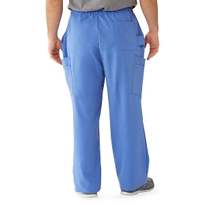Medline Illinois Avenue Men's Athletic Cargo Scrub Pants with 7 Pockets - Illinois ave Men's Athletic Cargo Scrub Pants with 7 Pockets, Size M Tall Inseam, Ceil Blue - 5800CBLMT