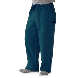 Medline Illinois Avenue Men's Athletic Cargo Scrub Pants with 7 Pockets - Illinois ave Men's Athletic Cargo Scrub Pants with 7 Pockets, Size XXS Tall Inseam, Caribbean Blue - 5800CRBXXST