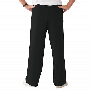 Medline Newport ave Unisex Stretch Fabric Scrub Pants with Drawstring - Newport ave Unisex Drawstring Waist Scrub Pants with 3 Pockets, Size 5XL Tall Inseam, Black - 5900BLK5XLT