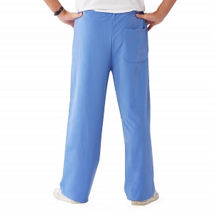 Medline Newport ave Unisex Stretch Fabric Scrub Pants with Drawstring - Newport ave Unisex Drawstring Waist Scrub Pants with 3 Pockets, Size 3XL Regular Inseam, Ceil Blue - 5900CBLXXXL