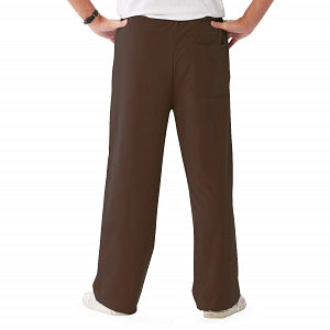 Medline Newport ave Unisex Stretch Fabric Scrub Pants with Drawstring - Newport ave Unisex Drawstring Waist Scrub Pants with 3 Pockets, Size 4XL Regular Inseam, Chocolate - 5900CHC4XL