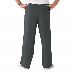 Medline Newport ave Unisex Stretch Fabric Scrub Pants with Drawstring - Newport ave Unisex Drawstring Waist Scrub Pants with 3 Pockets, Size 4XL Regular Inseam, Charcoal - 5900CHR4XL