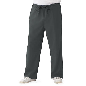 Medline Newport ave Unisex Stretch Fabric Scrub Pants with Drawstring - Newport ave Unisex Drawstring Waist Scrub Pants with 3 Pockets, Size 4XL Regular Inseam, Charcoal - 5900CHR4XL