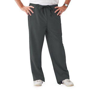Medline Newport ave Unisex Stretch Fabric Scrub Pants with Drawstring - Newport ave Unisex Drawstring Waist Scrub Pants with 3 Pockets, Size M Petite Inseam, Charcoal - 5900CHRMP
