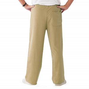 Medline Newport ave Unisex Stretch Fabric Scrub Pants with Drawstring - Newport ave Unisex Drawstring Waist Scrub Pants with 3 Pockets, Size XS Regular Inseam, Khaki - 5900KHKXS