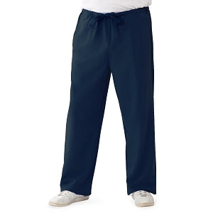 Medline Newport ave Unisex Stretch Fabric Scrub Pants with Drawstring - Newport ave Unisex Drawstring Waist Scrub Pants with 3 Pockets, Size 3XL Petite Inseam, Navy - 5900NVYXXXLP