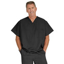 Medline Fifth ave Unisex Stretch Fabric V-Neck Scrub Top with 1 Pocket - Fifth ave Unisex V-Neck Scrub Top with 1 Pocket, Size 4XL, Black - 5910BLK4XL