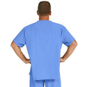 Medline Fifth ave Unisex Stretch Fabric V-Neck Scrub Top with 1 Pocket - Fifth ave Unisex V-Neck Scrub Top with 1 Pocket, Size 4XL, Ceil Blue - 5910CBL4XL