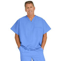 Medline Fifth ave Unisex Stretch Fabric V-Neck Scrub Top with 1 Pocket - Fifth ave Unisex V-Neck Scrub Top with 1 Pocket, Size 4XL, Ceil Blue - 5910CBL4XL