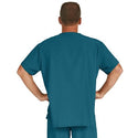 Medline Fifth ave Unisex Stretch Fabric V-Neck Scrub Top with 1 Pocket - Fifth ave Unisex V-Neck Scrub Top with 1 Pocket, Size M, Caribbean Blue - 5910CRBM