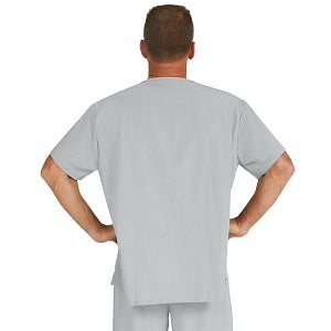 Medline Fifth ave Unisex Stretch Fabric V-Neck Scrub Top with 1 Pocket - Fifth ave Unisex V-Neck Scrub Top with 1 Pocket, Size XL, Light Gray - 5910GRYXL