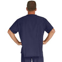 Medline Fifth ave Unisex Stretch Fabric V-Neck Scrub Top with 1 Pocket - Fifth ave Unisex V-Neck Scrub Top with 1 Pocket, Size 5XL, Navy - 5910NVY5XL