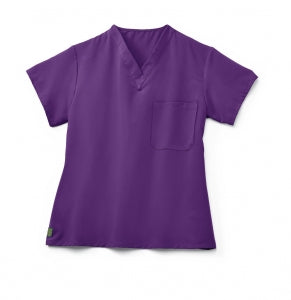 Medline Fifth ave Unisex Stretch Fabric V-Neck Scrub Top with 1 Pocket - Fifth ave Unisex V-Neck Scrub Top with 1 Pocket, Size M, Rich Purple - 5910RPLM