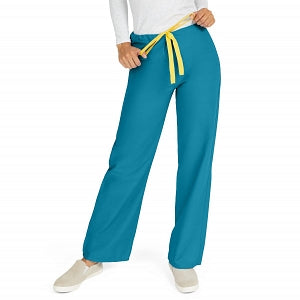 Medline AngelStat Unisex Reversible Drawstring Waist Scrub Pants - AngelStat Unisex Reversible Drawstring Waist Scrub Pants with Angelica Color-Coding, Size M Regular Inseam, Peacock - 600NBTM-CA
