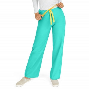 Medline AngelStat Unisex Reversible Drawstring Waist Scrub Pants - AngelStat Unisex Reversible Drawstring Waist Scrub Pants with Medline Color-Coding, Size XS Tall Inseam, Jade - 601NTJXS-CM