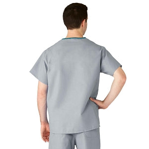 Medline AngelStat Unisex Reversible V-Neck Scrub Top with 2 Pockets - AngelStat Unisex Reversible V-Neck 2-Pocket Scrub Top with Angelica Color-Coding, Size 3XL, Gray - 610NGTXXXL-CA