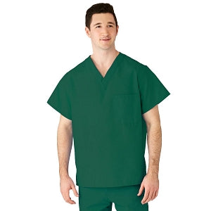 Medline AngelStat Unisex Reversible V-Neck Scrub Top with 2 Pockets - AngelStat Unisex Reversible V-Neck 2-Pocket Scrub Top with Angelica Color-Coding, Size 3XL, Emerald - 610NJTXXXL-CA