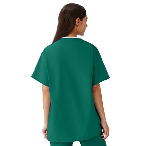 Medline AngelStat Unisex Reversible V-Neck Scrub Top with 4 Pockets - AngelStat Unisex Reversible V-Neck 4-Pocket Scrub Top with Angelica Color-Coding, Size XL, Hunter Green - 630NHGXL-CA