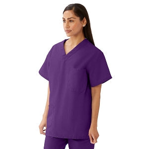 Medline AngelStat Unisex Reversible V-Neck Scrub Top with 4 Pockets - AngelStat Unisex Reversible V-Neck 4-Pocket Scrub Top with Angelica Color-Coding, Size 5XL, Regal Purple - 630NRP5XL-CA