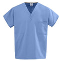 Medline Unisex 100% Cotton Reversible V-Neck Scrub Top with 2 Pockets - Unisex 100% Cotton Reversible V-Neck 2-Pocket Scrub Top, Size XL, Ceil Blue - 648MHSXL