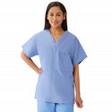 Medline Unisex 100% Cotton Reversible V-Neck Scrub Top with 2 Pockets - Unisex 100% Cotton Reversible V-Neck 2-Pocket Scrub Top, Size 2XL, Ceil Blue - 648MHSXXL