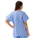 Medline Unisex 100% Cotton Reversible V-Neck Scrub Top with 2 Pockets - Unisex 100% Cotton Reversible V-Neck 2-Pocket Scrub Top, Size 2XL, Ceil Blue - 648MHSXXL