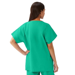 Medline Unisex 100% Cotton Reversible V-Neck Scrub Top with 2 Pockets - Unisex 100% Cotton Reversible V-Neck 2-Pocket Scrub Top, Size 4XL, Jade - 648MJS4XL