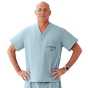 Medline Unisex 100% Cotton Reversible Hyperbaric Scrub Top with Pockets - Unisex 100% Cotton Reversible Hyperbaric Scrub Top with Medline Color-Coding, Size 3XL, Misty - 658MZSXXXL-CM