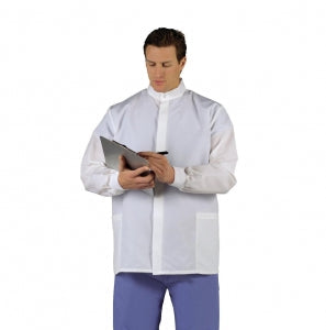 Medline Unisex ASEP Barrier Short Lab Coats - ASEP Unisex Short Barrier Lab Coat, White, Size M - 6602BQWM