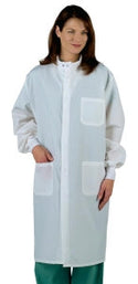 Medline Unisex ASEP Barrier Lab Coats - ASEP Unisex Barrier Lab Coat, White, Size M - 6623BQWM