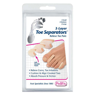 PediFix 3-Layer Toe Separators 3-Layer Toe Separator, pk/6 (2 Small, 2 Med., 2 Large) - 66495
