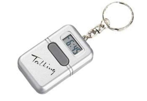 Silver Talking Clock Keychain
