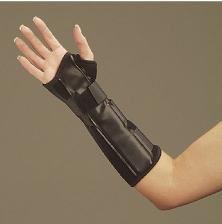 DeRoyal Wrist / Forearm Splint DeRoyal Removable Palmar / Dorsal Stay Foam / Tricot Liner Right Hand Black Medium