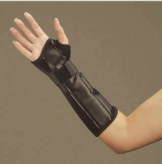 DeRoyal Wrist / Forearm Splint DeRoyal Removable Palmar / Dorsal Stay Foam / Tricot Liner Right Hand Black Large