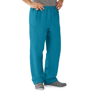 Medline AngelStat Unisex Elastic Waist Cargo Scrub Pants - AngelStat Unisex Elastic Waist Cargo Scrub Pants, Size S Long Inseam, Peacock - 674NBTSL