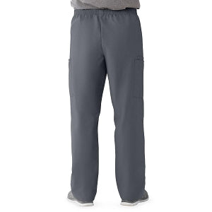 Medline AngelStat Unisex Elastic Waist Cargo Scrub Pants - AngelStat Unisex Elastic Waist Cargo Scrub Pants, Size 2XL Long Inseam, Charcoal - 674NCCXXLL