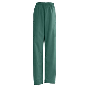 Medline AngelStat Unisex Elastic Waist Cargo Scrub Pants - Unisex Cargo Scrub Pants, Hunter Green, Size 2XL Long - 674NHGXXLL