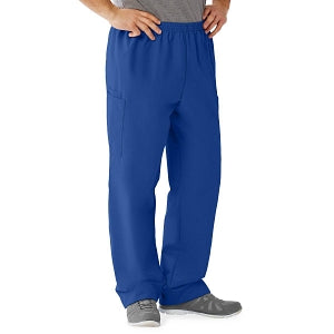 Medline AngelStat Unisex Elastic Waist Cargo Scrub Pants - AngelStat Unisex Elastic Waist Cargo Scrub Pants, Size 2XL Regular Inseam, Sapphire - 674NHTXXLM