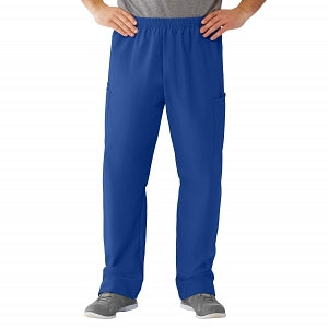 Medline AngelStat Unisex Elastic Waist Cargo Scrub Pants - AngelStat Unisex Elastic Waist Cargo Scrub Pants, Size 2XL Regular Inseam, Sapphire - 674NHTXXLM