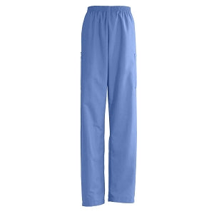 Medline AngelStat Unisex Elastic Waist Cargo Scrub Pants - AngelStat Unisex Elastic Waist Cargo Scrub Pants, Size S Extra-Long Inseam, Ceil Blue - 674NTHSXL